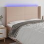Voir la diapositive 1 : VIDAXL Tete de lit a LED Cappuccino 203x16x118/128 cm Similicuir