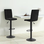 VIDAXL Tabourets de bar lot de 2 noir velours