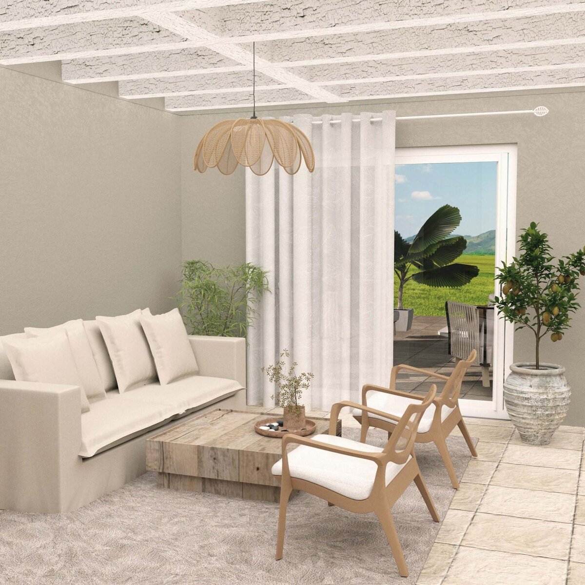 SOLEIL D'OCRE Voilage à oeillets spécial baie vitrée 280x250 cm CELIA, par Soleil d'Ocre