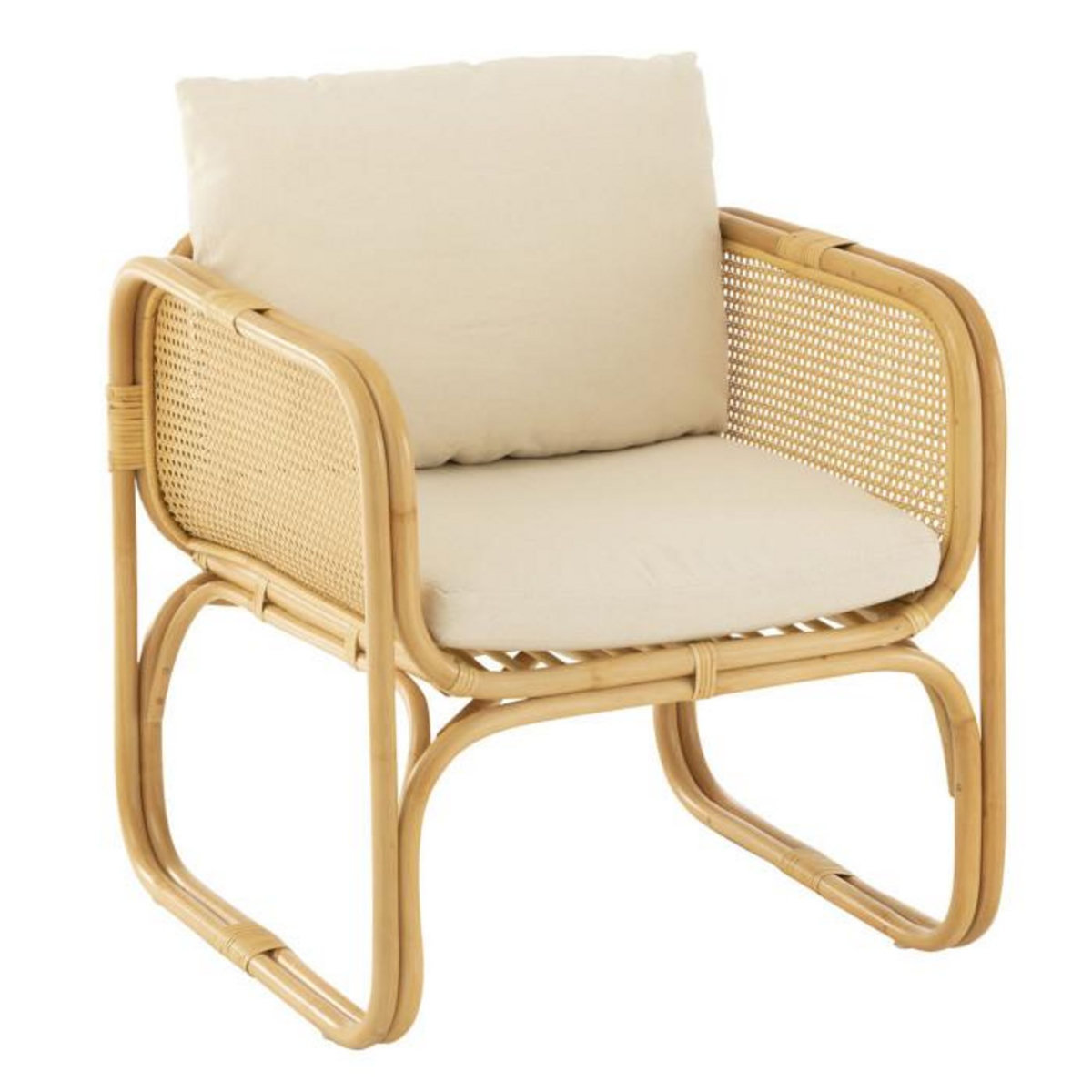 Paris Prix Fauteuil en Rotin & Coussin  Joey  67cm Naturel