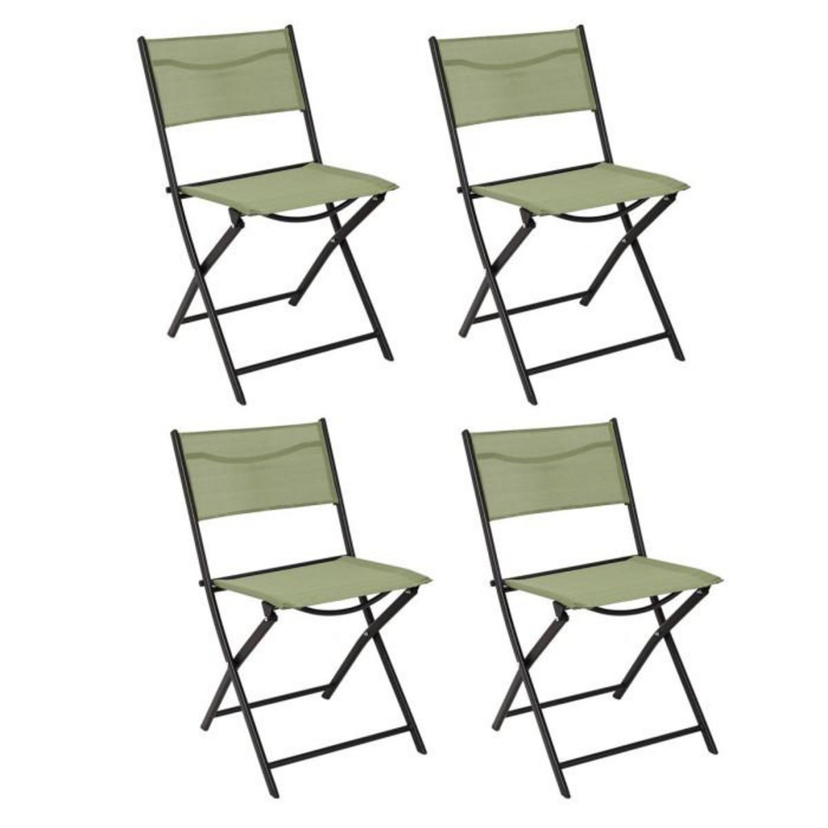 Paris Prix Lot de 4 Chaises Pliables  Jardin  79cm Vert