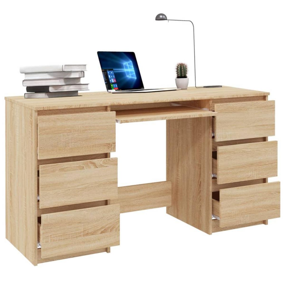VIDAXL Bureau Chene sonoma 140x50x77 cm Bois d'ingenierie