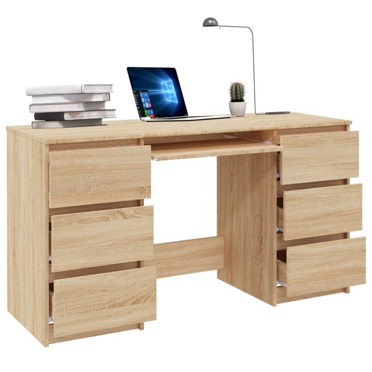 VIDAXL Bureau Chene sonoma 140x50x77 cm Bois d'ingenierie