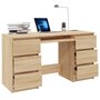 Voir la diapositive 3 : VIDAXL Bureau Chene sonoma 140x50x77 cm Bois d'ingenierie