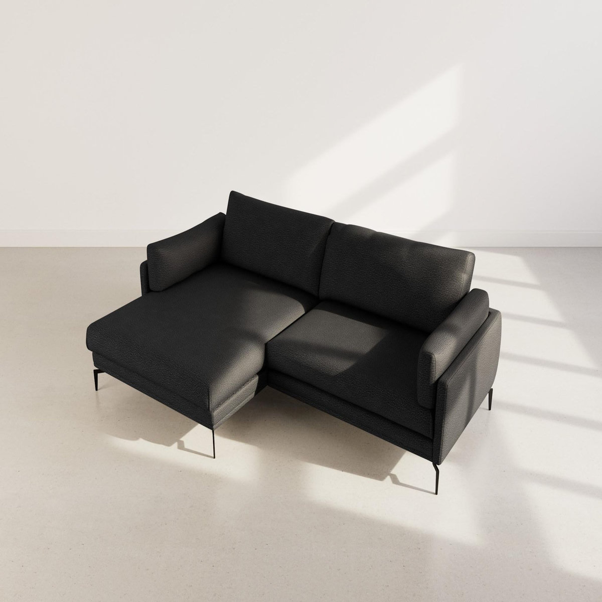 LISA DESIGN Carlos - canapé d'angle gauche 4 places ultra moelleux en tissu texturé