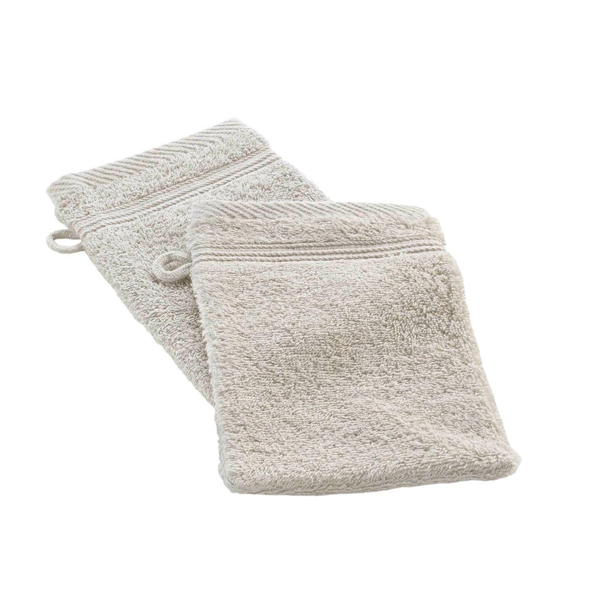 Douceur d'Intérieur Lot de 2 gants de toilette  tendresse  15x21cm lin