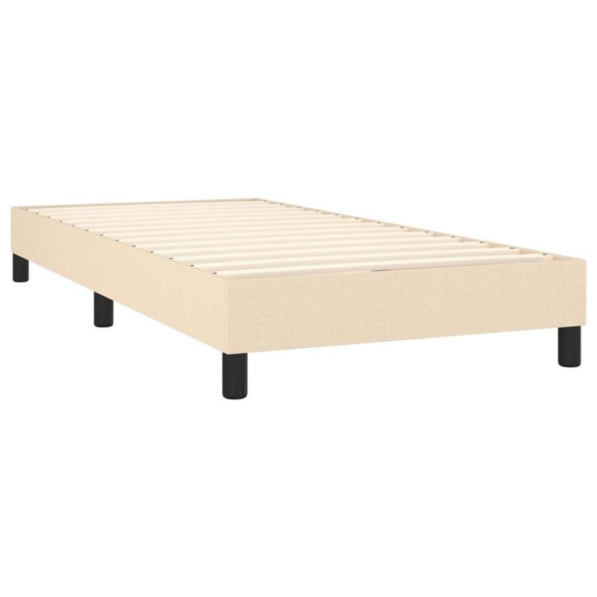 VIDAXL Sommier a lattes de lit avec matelas LED Creme 80x200 cm Tissu