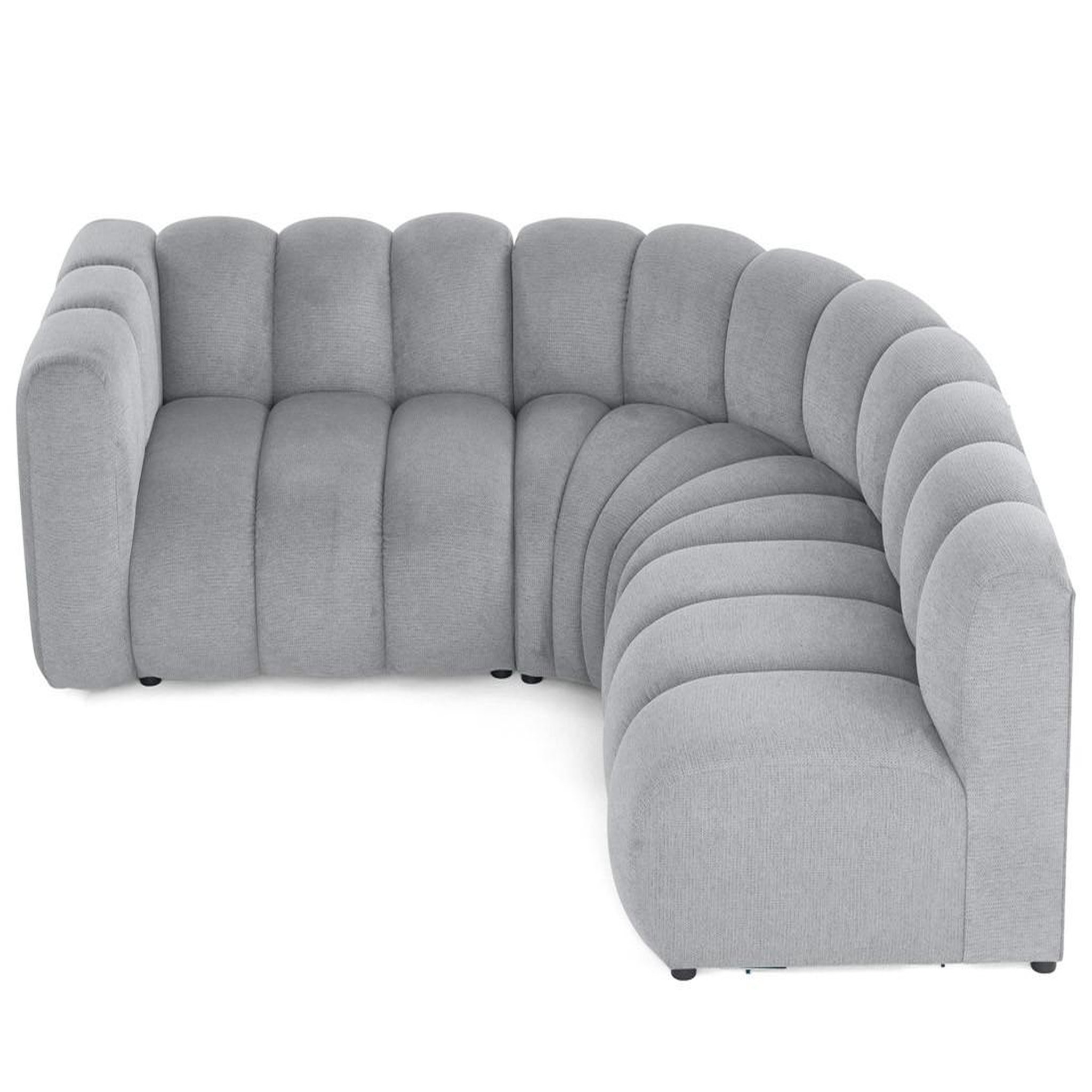 Voir la diapositive 3 : LISA DESIGN Debbie - canapé modulable d'angle droit 4 places avec accoudoir en tissu texturé