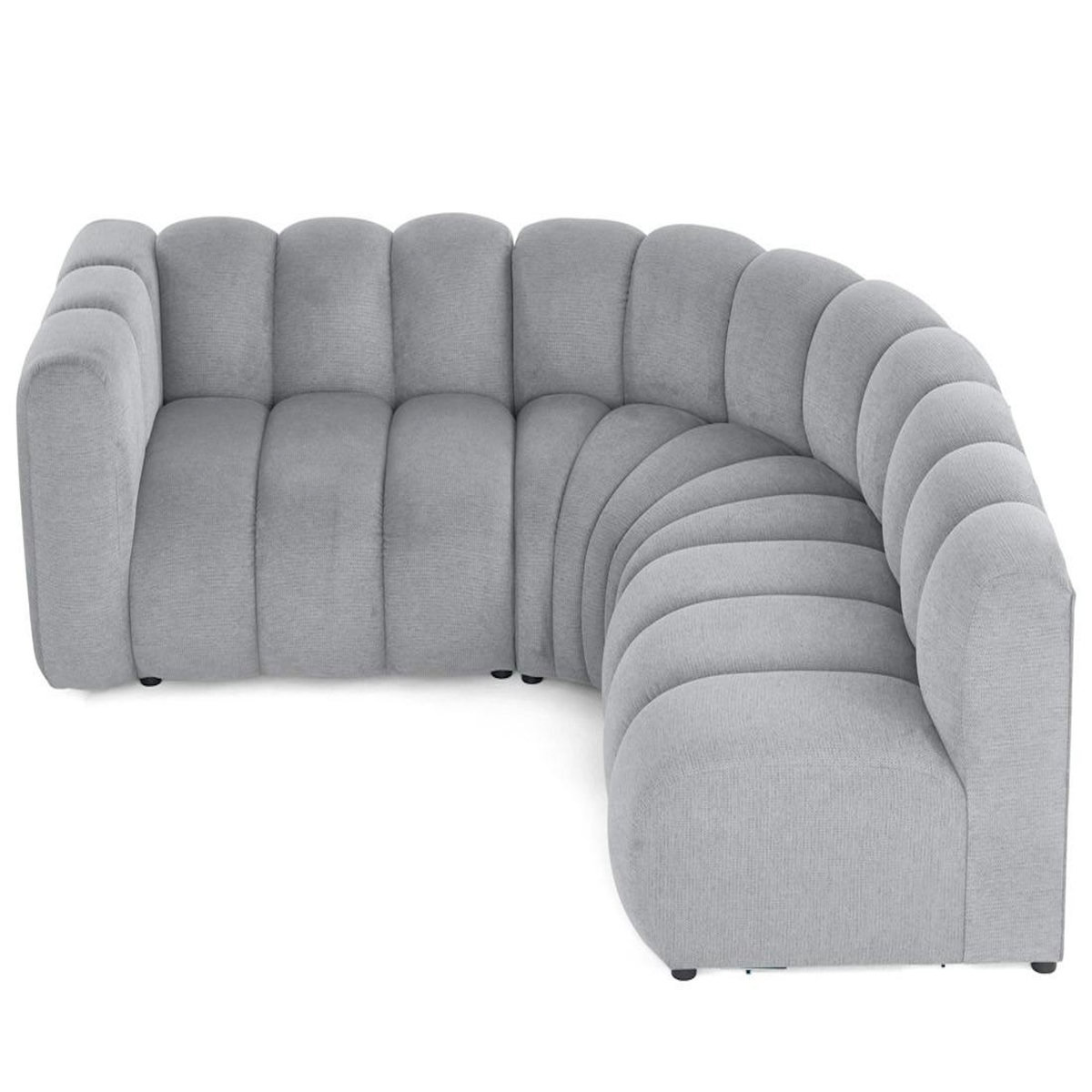 LISA DESIGN Debbie - canapé modulable d'angle droit 4 places avec accoudoir en tissu texturé