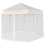 Voir la diapositive 2 : VIDAXL Chapiteau hexagonal et 6 parois laterales 3,6x3,1 m Blanc creme