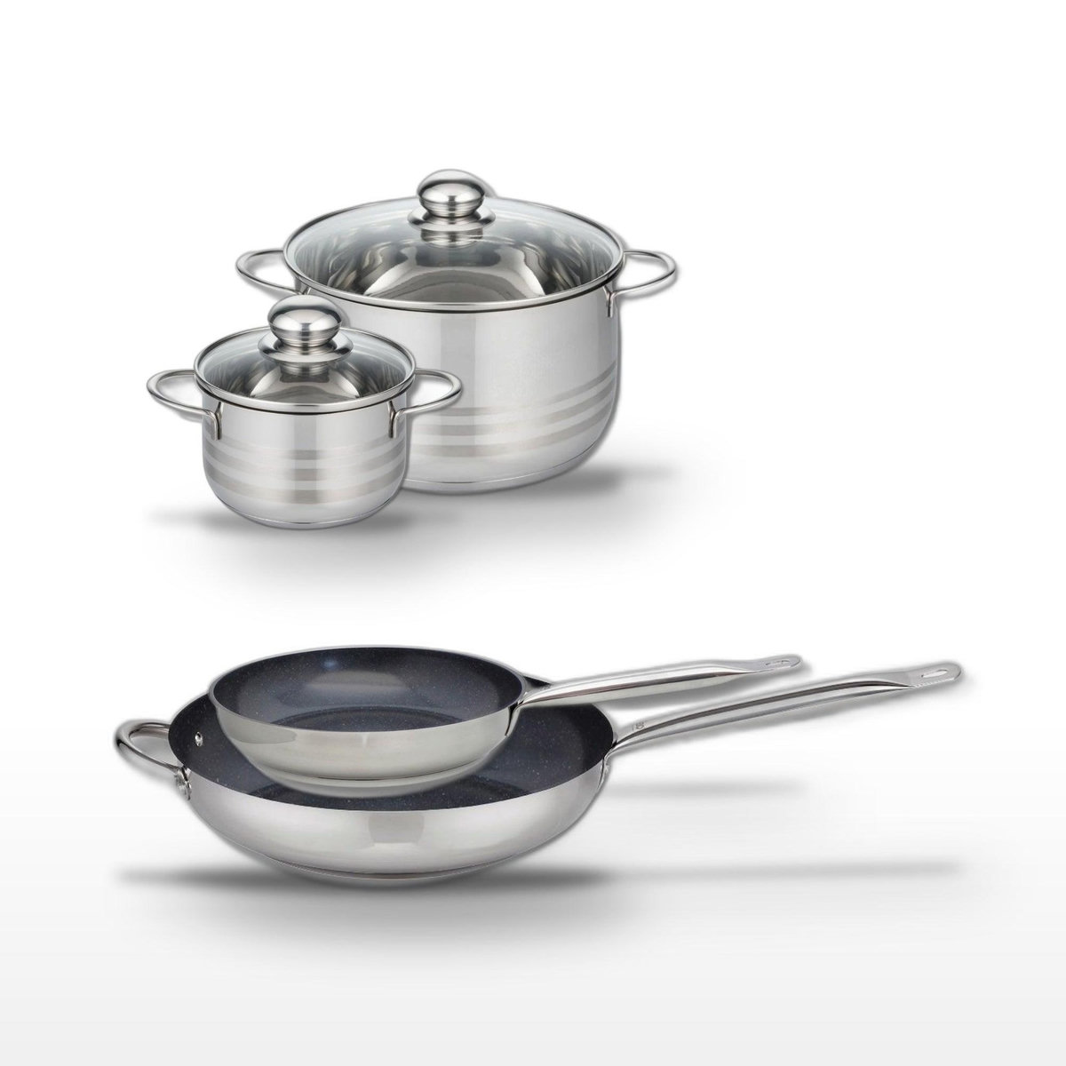 ELO Lot 2 Poêles 24/32cm & 2 Faitouts 14/24cm Elo Profi Therm Platinum