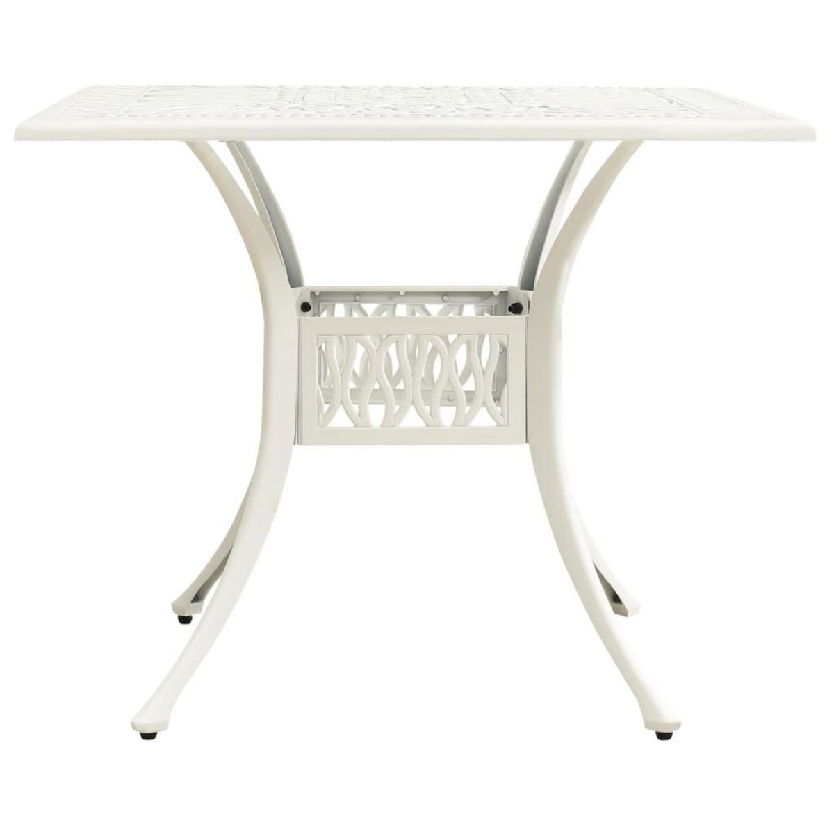 VIDAXL Table de jardin Blanc 90x90x73 cm Aluminium coule