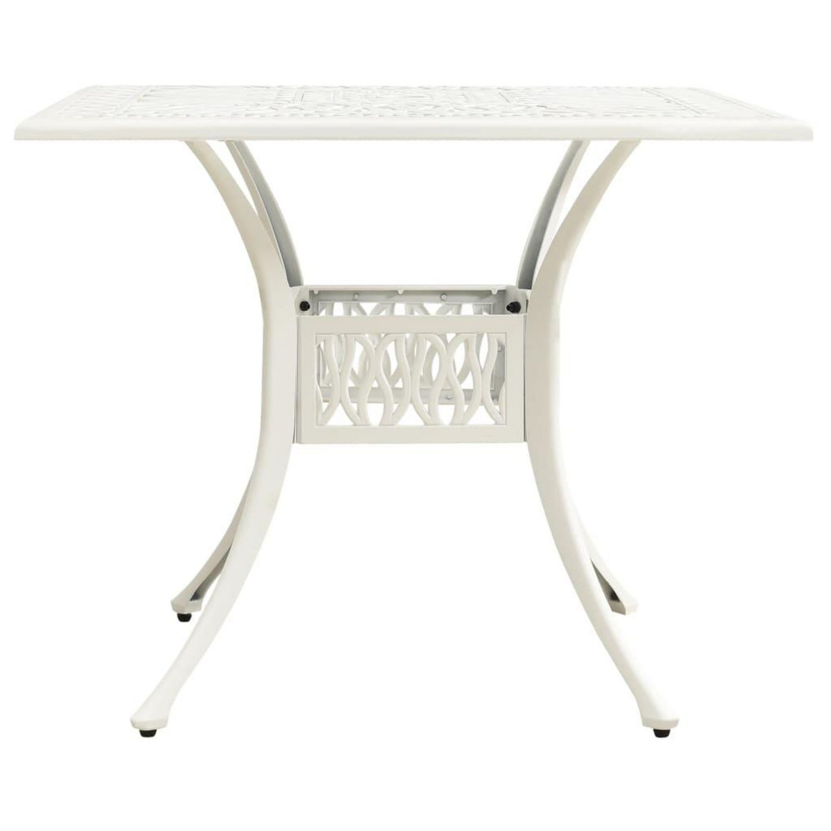 VIDAXL Table de jardin Blanc 90x90x73 cm Aluminium coule
