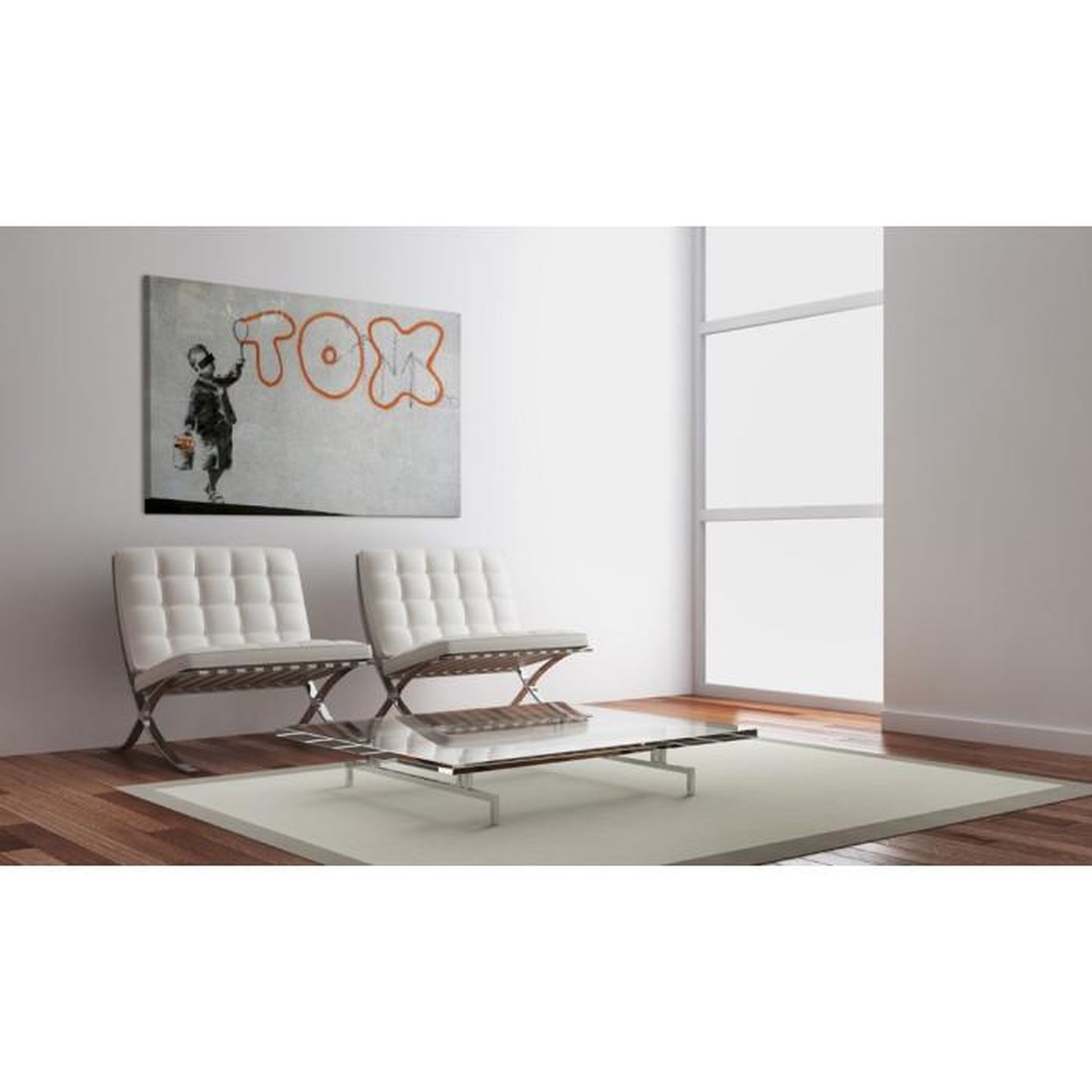 Voir la diapositive 2 : Paris Prix Tableau Imprimé  Papier Peint Graffiti - Banksy  40x60cm