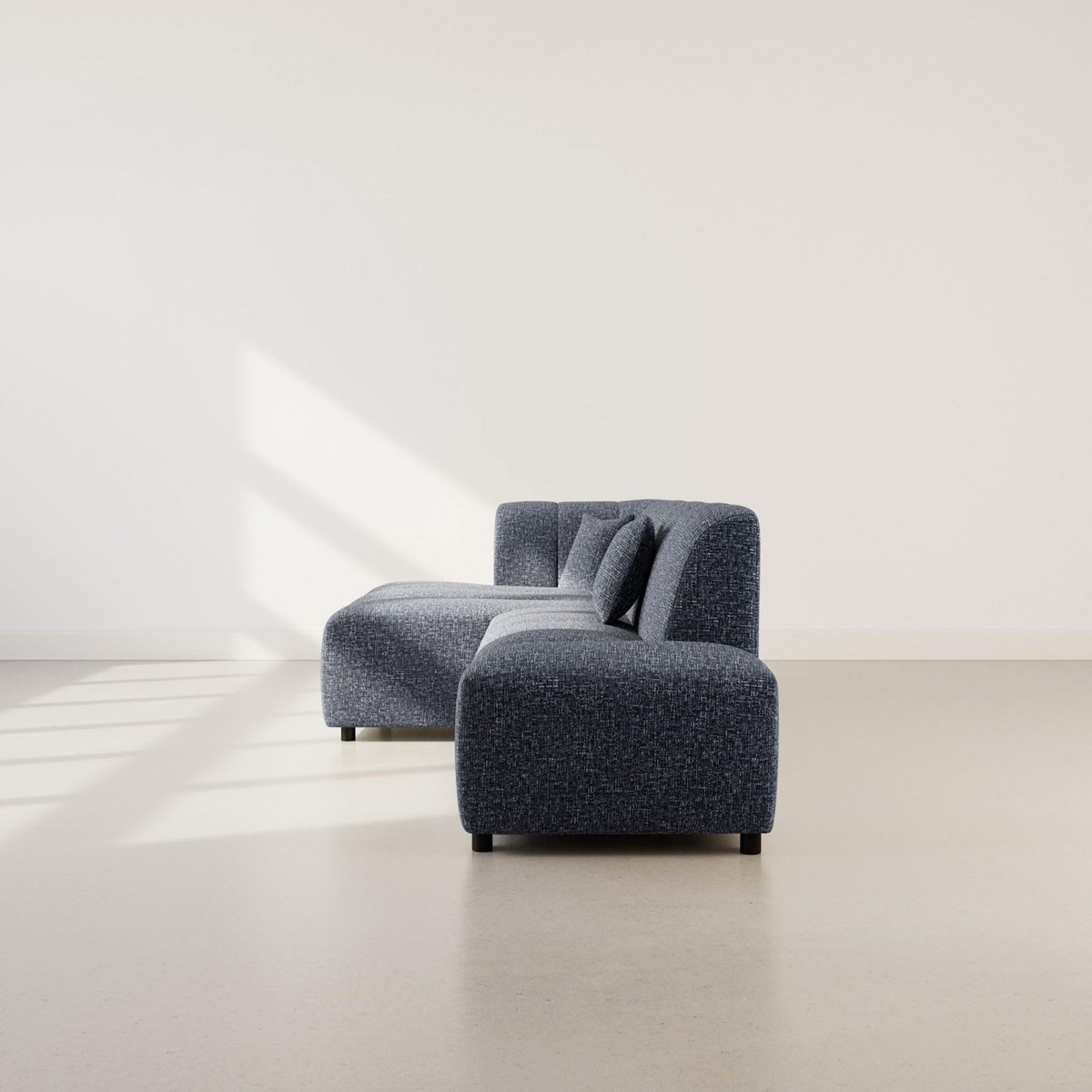 LISA DESIGN Curtis - canapé d'angle gauche 4 places sans accoudoir en tissu texturé