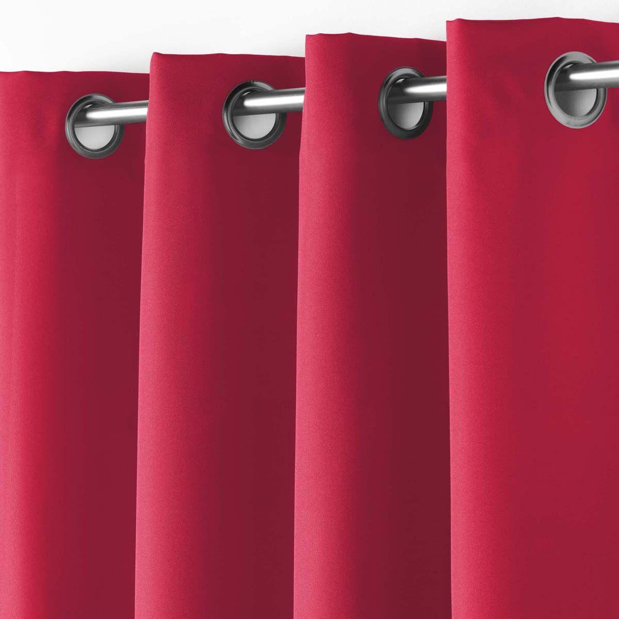 Voir la diapositive 2 : Douceur d'Intérieur Rideau à oeillets  essentiel  140x280cm rouge