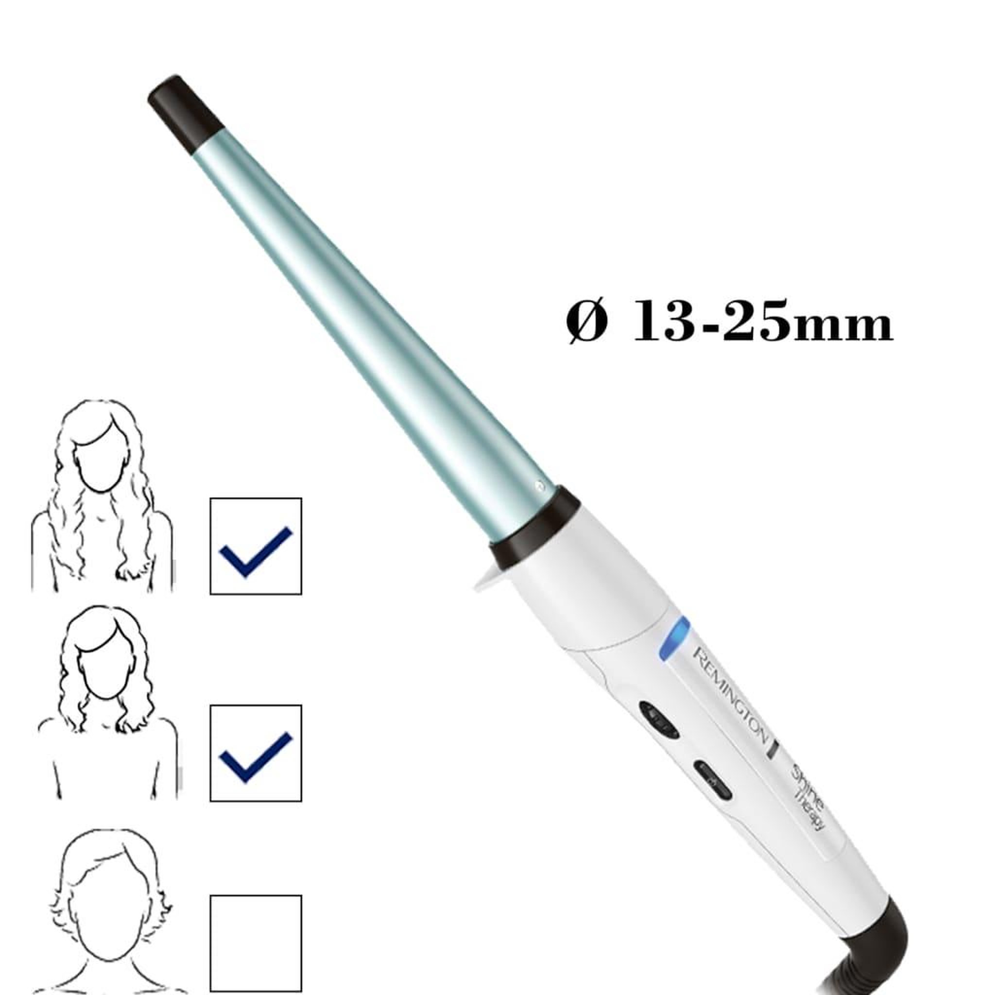 Voir la diapositive 4 : REMINGTON REMINGTON Fer a boucler Shine Therapy 13-25 mm