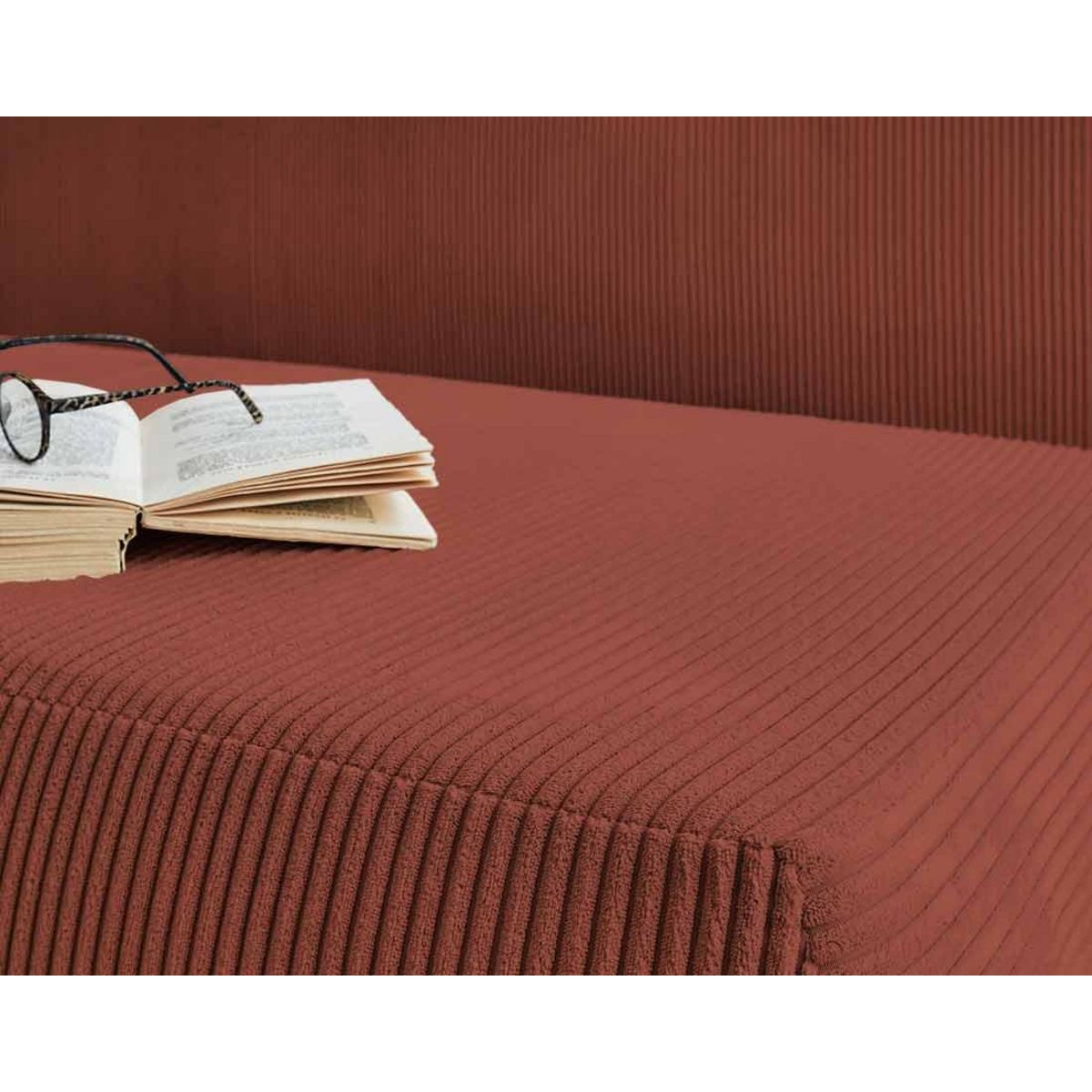 BEST MOBILIER Cristal - canapé 3 places - convertible avec coffre - en velours côtelé