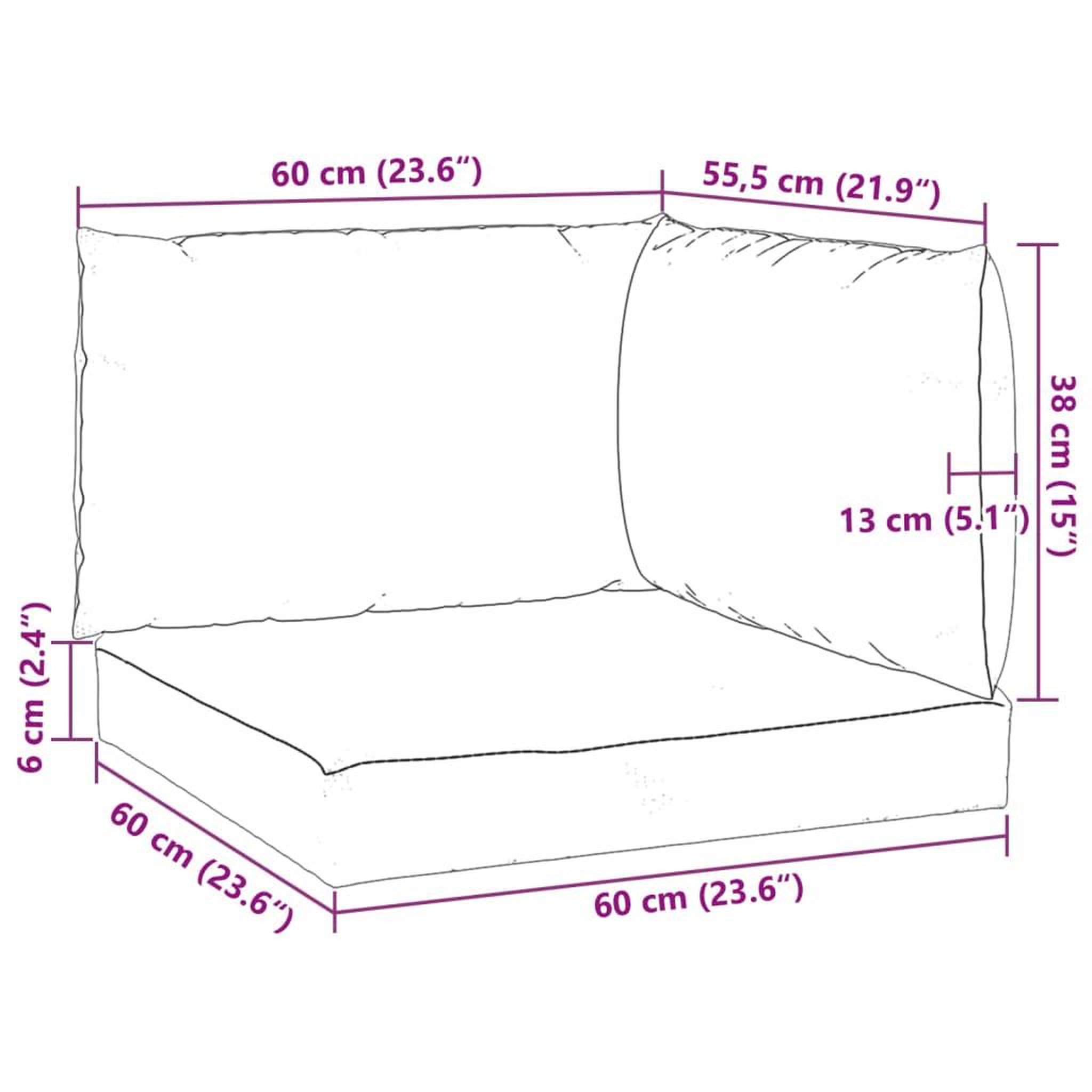 Voir la diapositive 6 : VIDAXL Coussins de palette lot de 3 vert tissu oxford