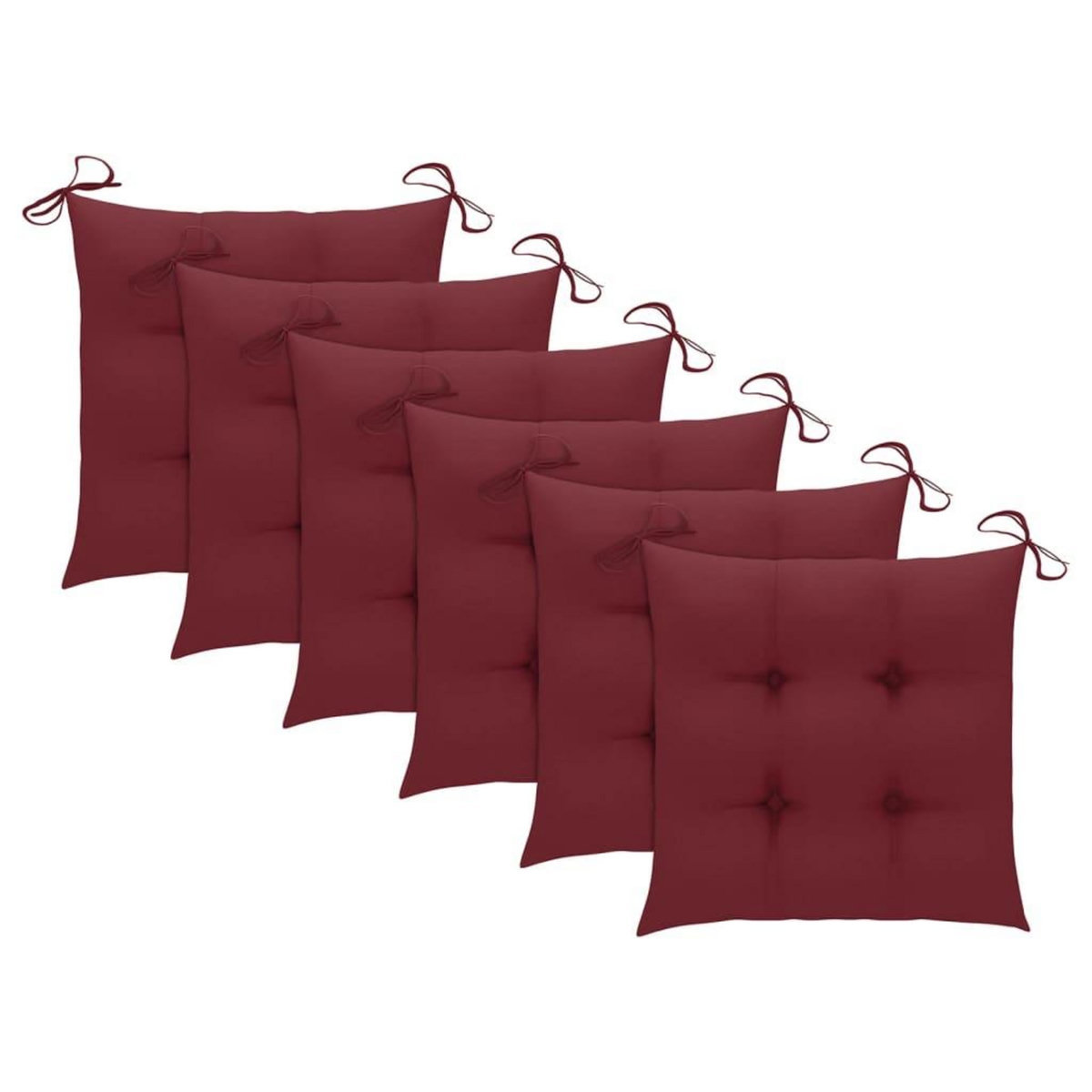 VIDAXL Chaises a manger d'exterieur lot de 6 et coussins Acacia massif