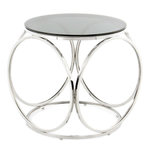 Paris Prix Table d'Appoint Design  Whitney  52cm Noir & Argent