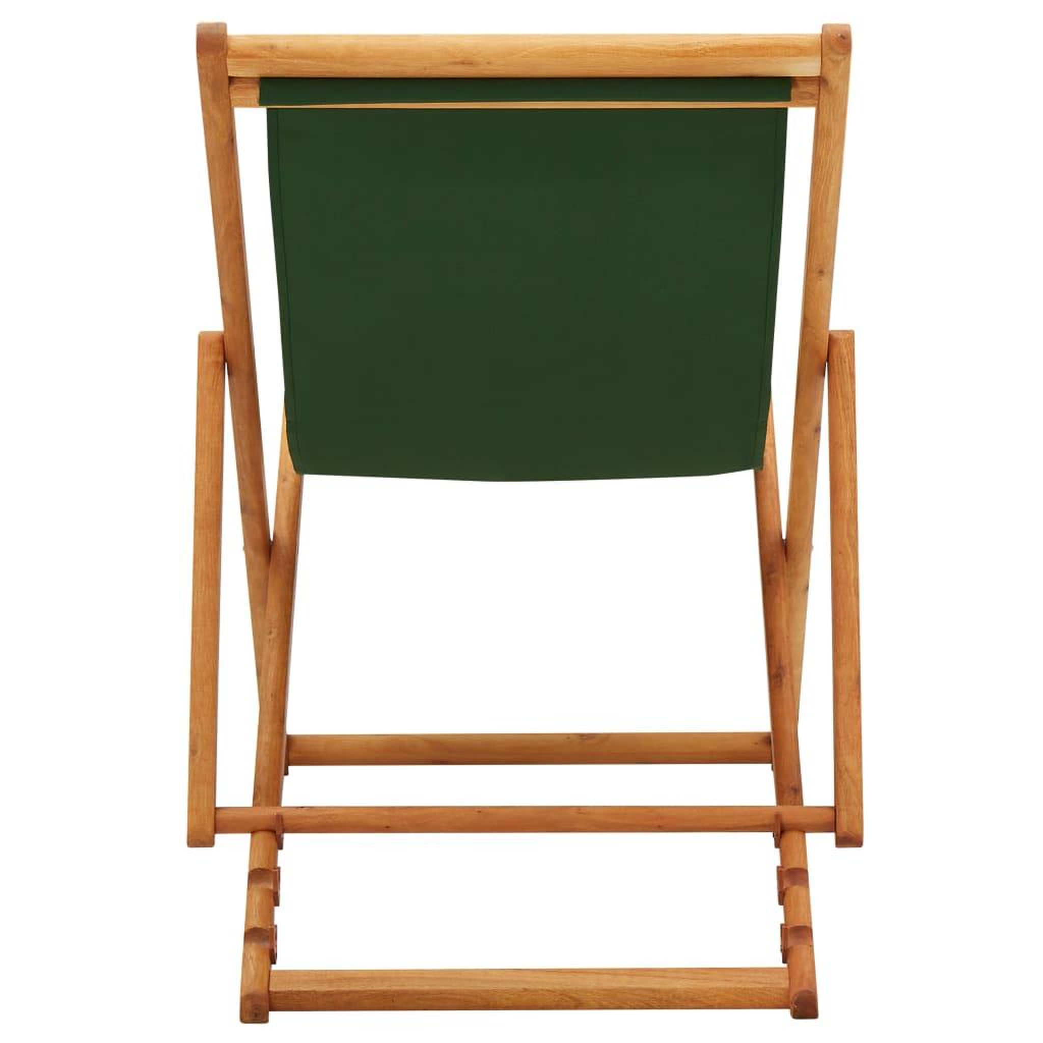 Voir la diapositive 5 : VIDAXL Chaise pliable de plage bois d'eucalyptus et tissu vert