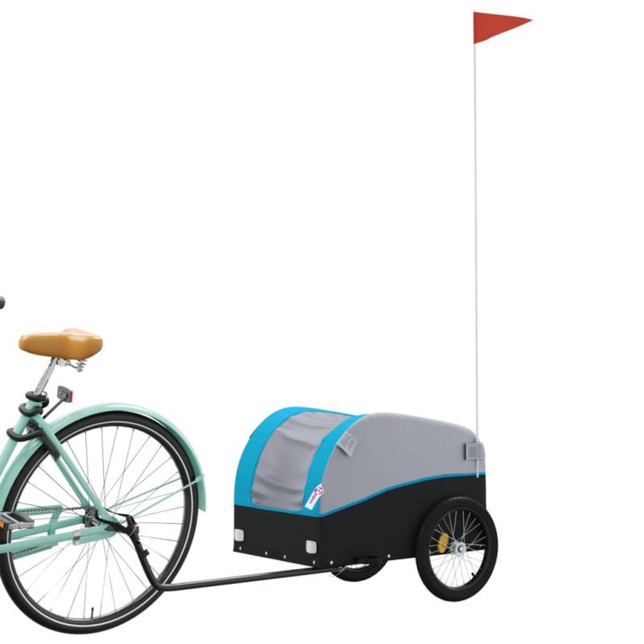 Voir la diapositive 3 : VIDAXL Remorque de vélo noir et bleu 30 kg fer