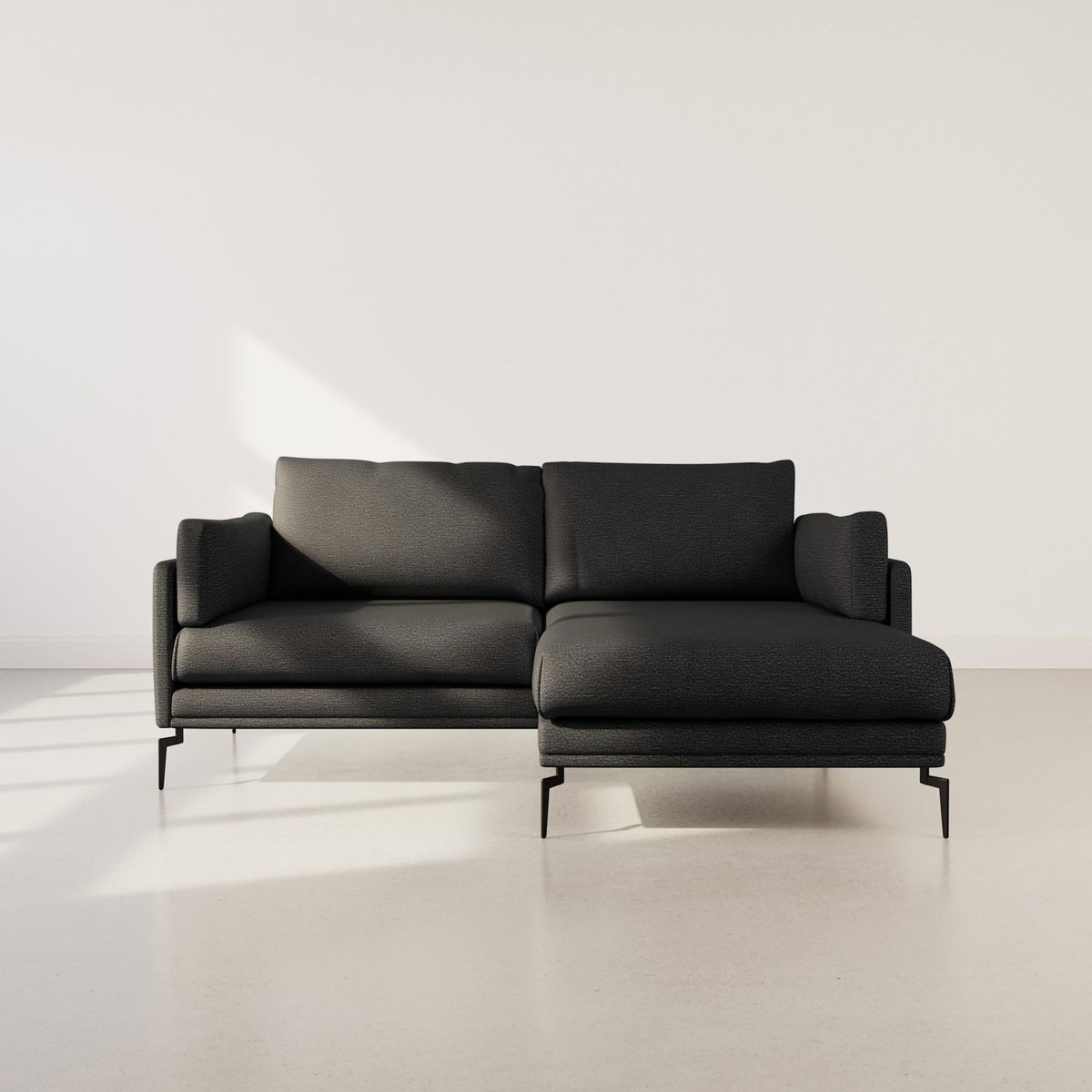 LISA DESIGN Carlos - canapé d'angle droit 4 places ultra moelleux en tissu texturé