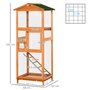 PAWHUT Volière cage à oiseaux - 2 portes tiroir déjection coulissant échelle toit bitumé - bois sapin pré-huilé
