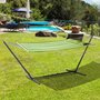 Voir la diapositive 2 : OUTSUNNY Support pied de hamac réglable structure robuste métal époxy noir dim. 3,08-3,80L x 1,08l x 1,20H m