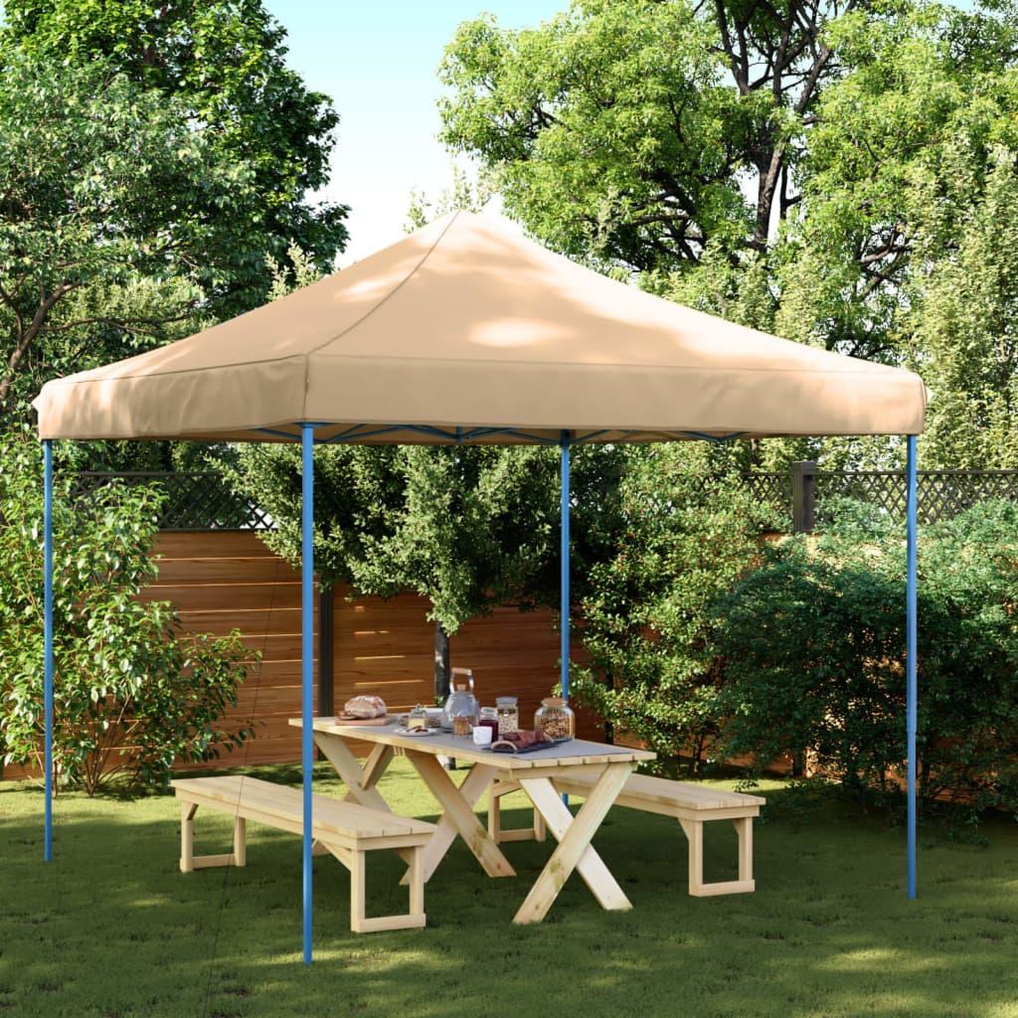 VIDAXL Tente de reception pliable escamotable beige 292x292x315 cm