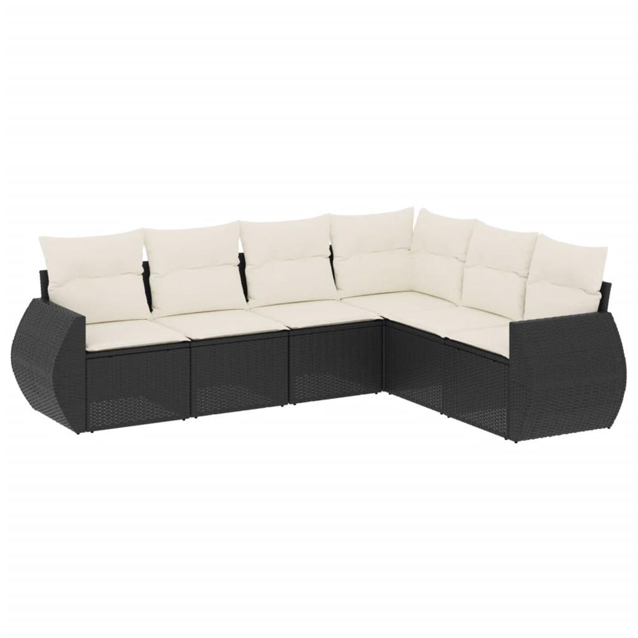 Voir la diapositive 2 : VIDAXL Salon de jardin 6 pcs avec coussins noir resine tressee
