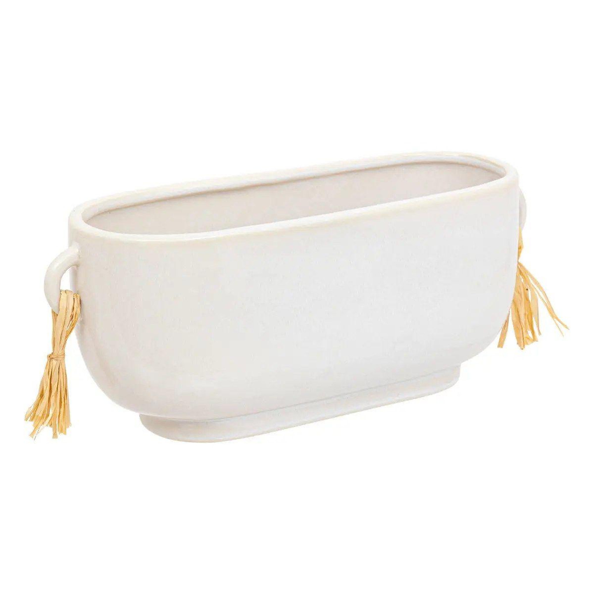 ATMOSPHERA Jardinière en céramique  soleya  30cm blanc