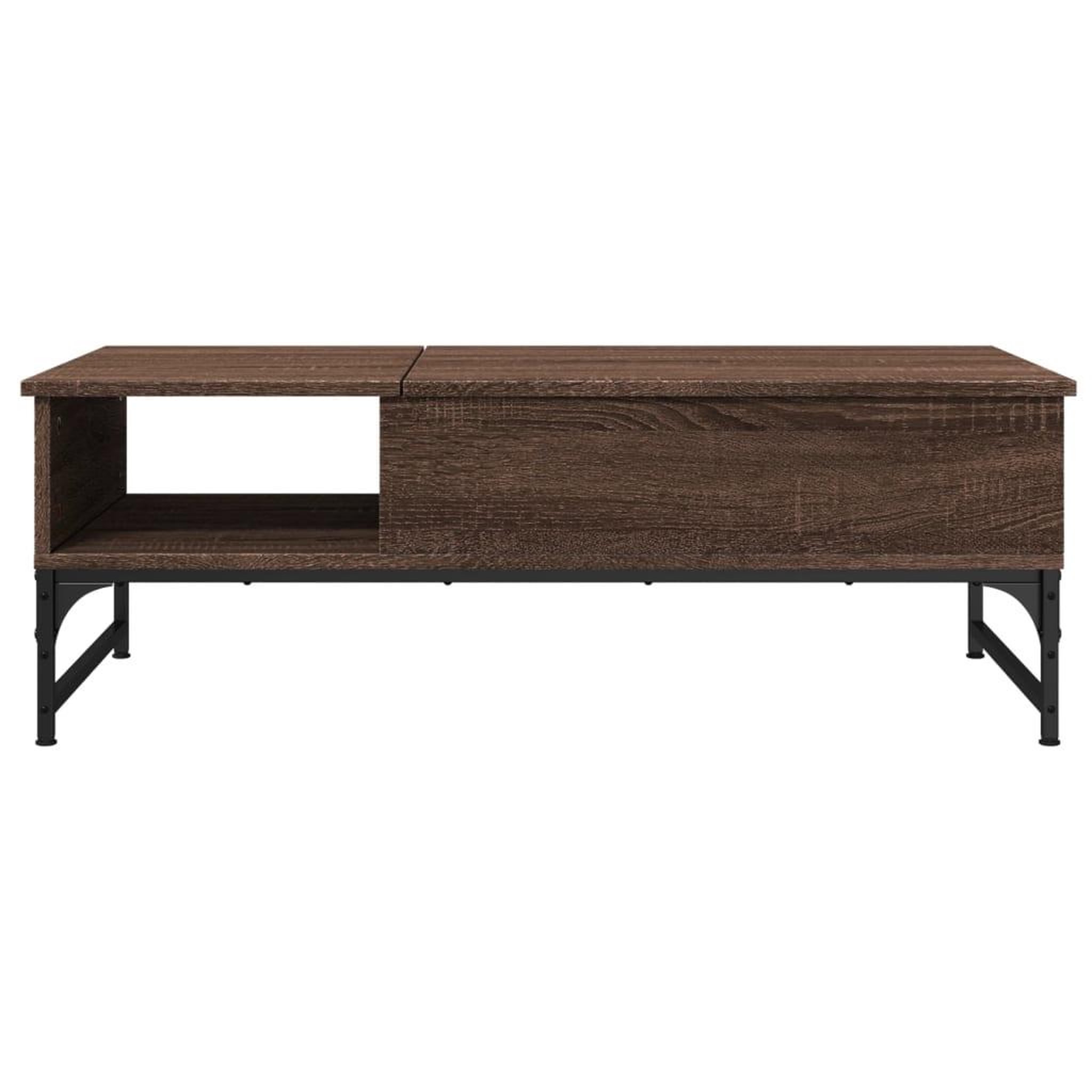 Voir la diapositive 5 : VIDAXL Table basse chene marron 100x50x35cm bois d'ingenierie et metal