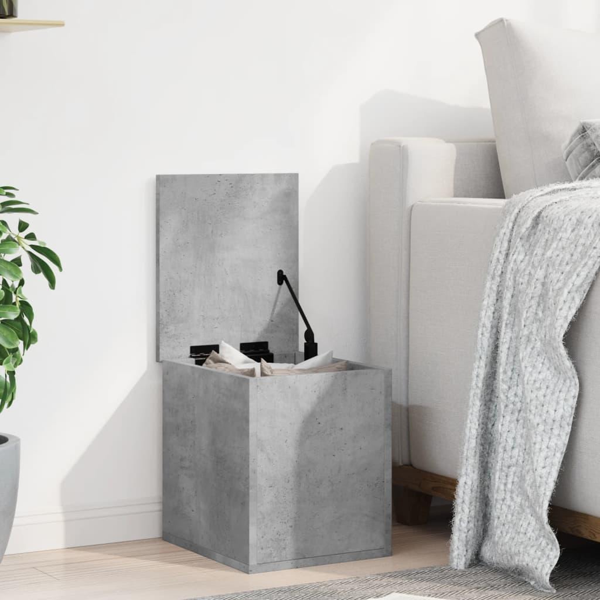 Voir la diapositive 3 : VIDAXL Boîte de rangement gris beton 30x35x35 cm bois d'ingenierie