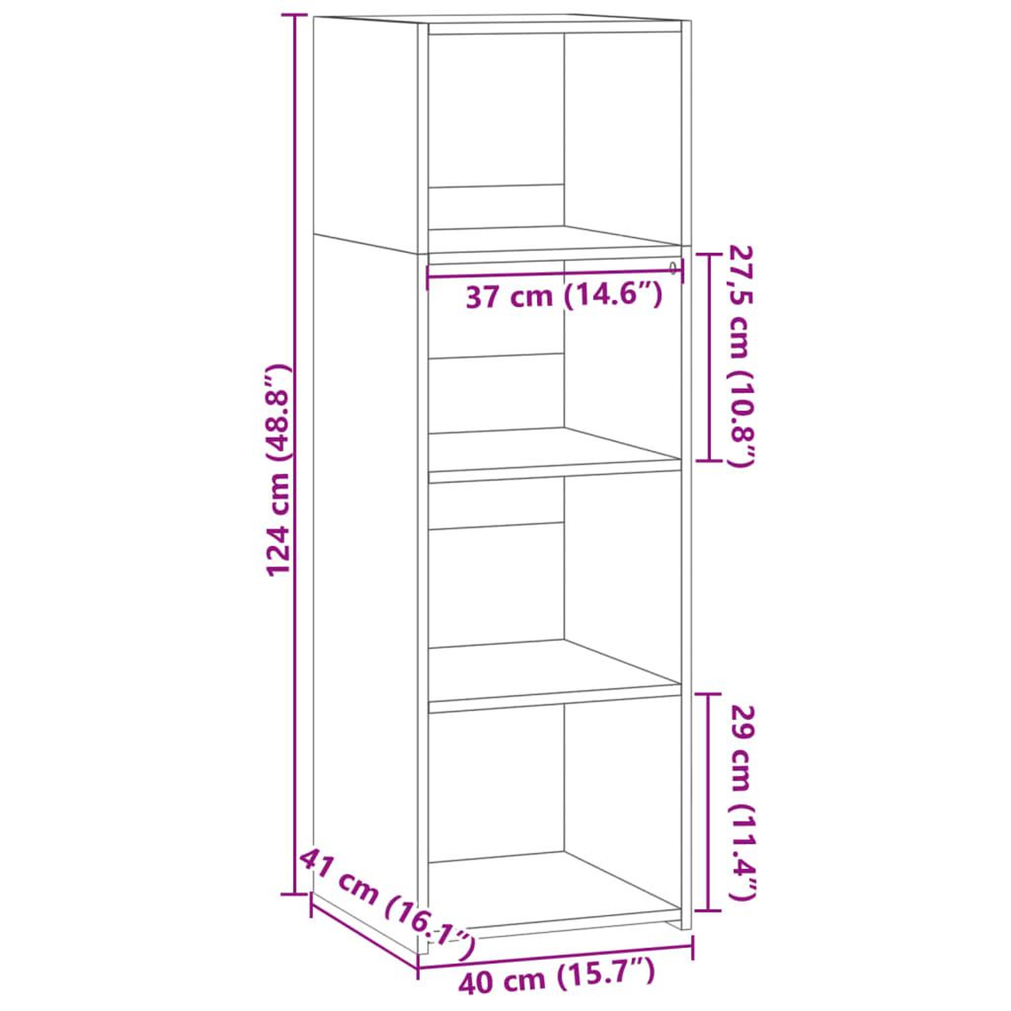 Voir la diapositive 6 : VIDAXL Buffet haut chene marron 40x41x124 cm bois d'ingenierie
