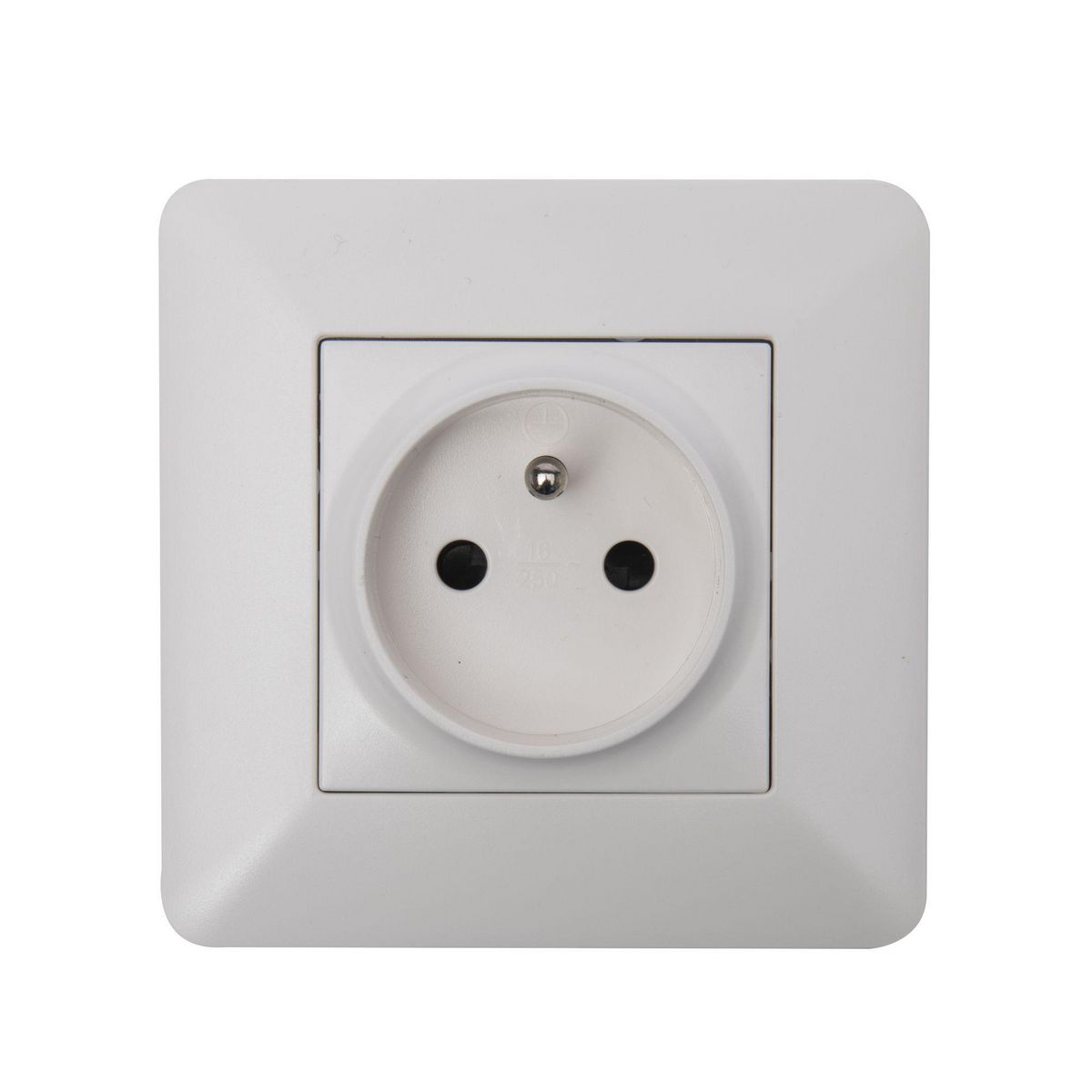 ZENITECH Prise 2 pôles + Terre 16A simple Blanc - Artezo