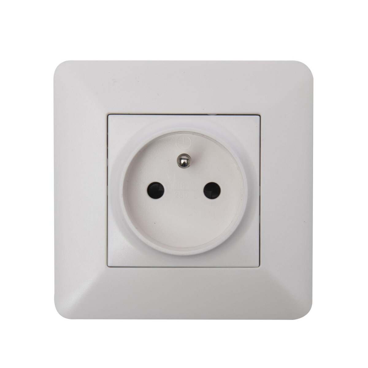 ZENITECH Prise 2 pôles + Terre 16A simple Blanc - Artezo
