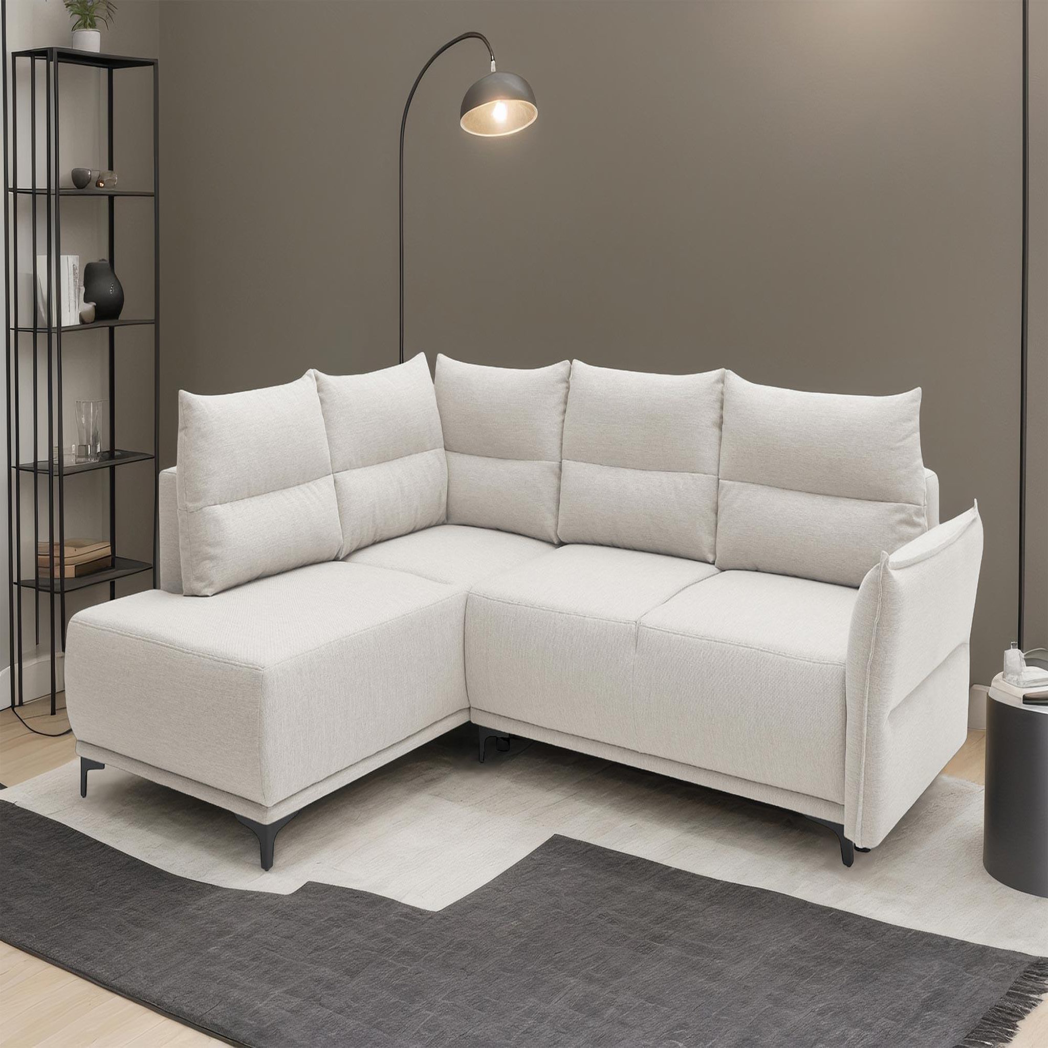 Voir la diapositive 1 : LISA DESIGN Arya - canapé d'angle convertible - avec coffre - 5 places - style contemporain - gauche