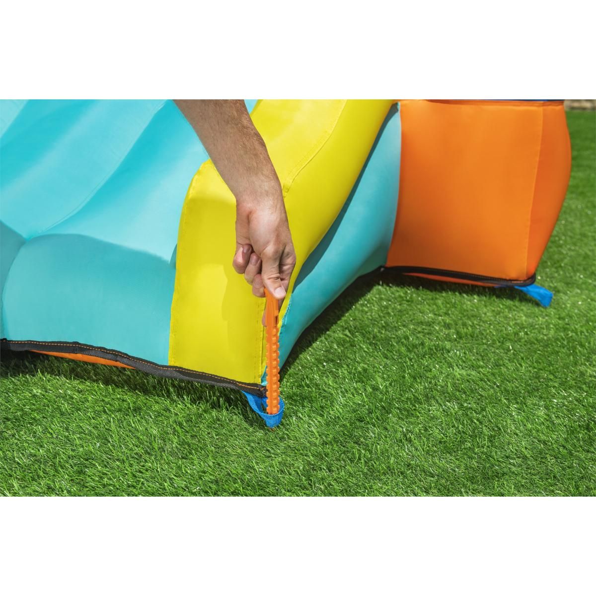 BESTWAY Trampoline gonflable à air constant leap & play, 289 x 213 x 173 cm - 53427