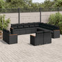 Voir la diapositive 1 : VIDAXL Salon de jardin avec coussins 13 pcs noir resine tressee