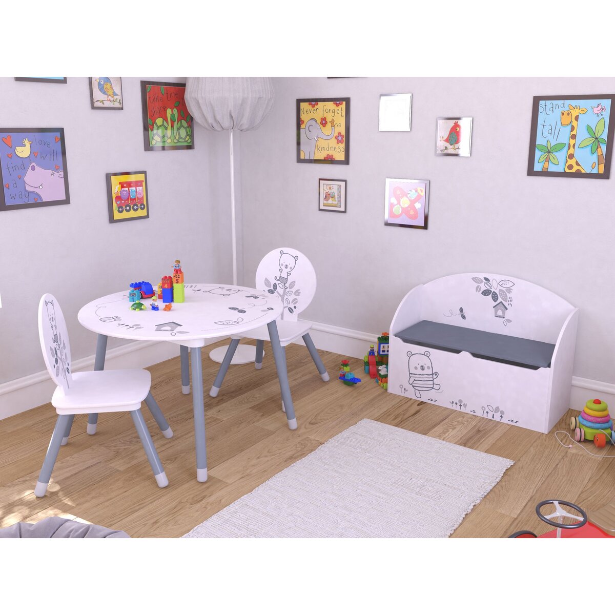 Set table deux chaises enfant NOUNOURS pas cher Auchan