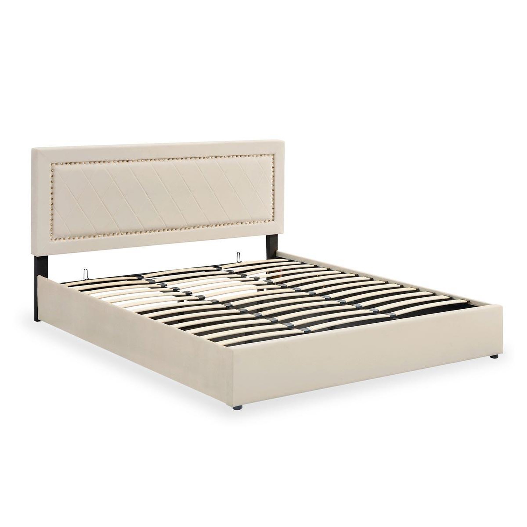 Paris Prix Lit coffre en velours  digo  140x200cm beige