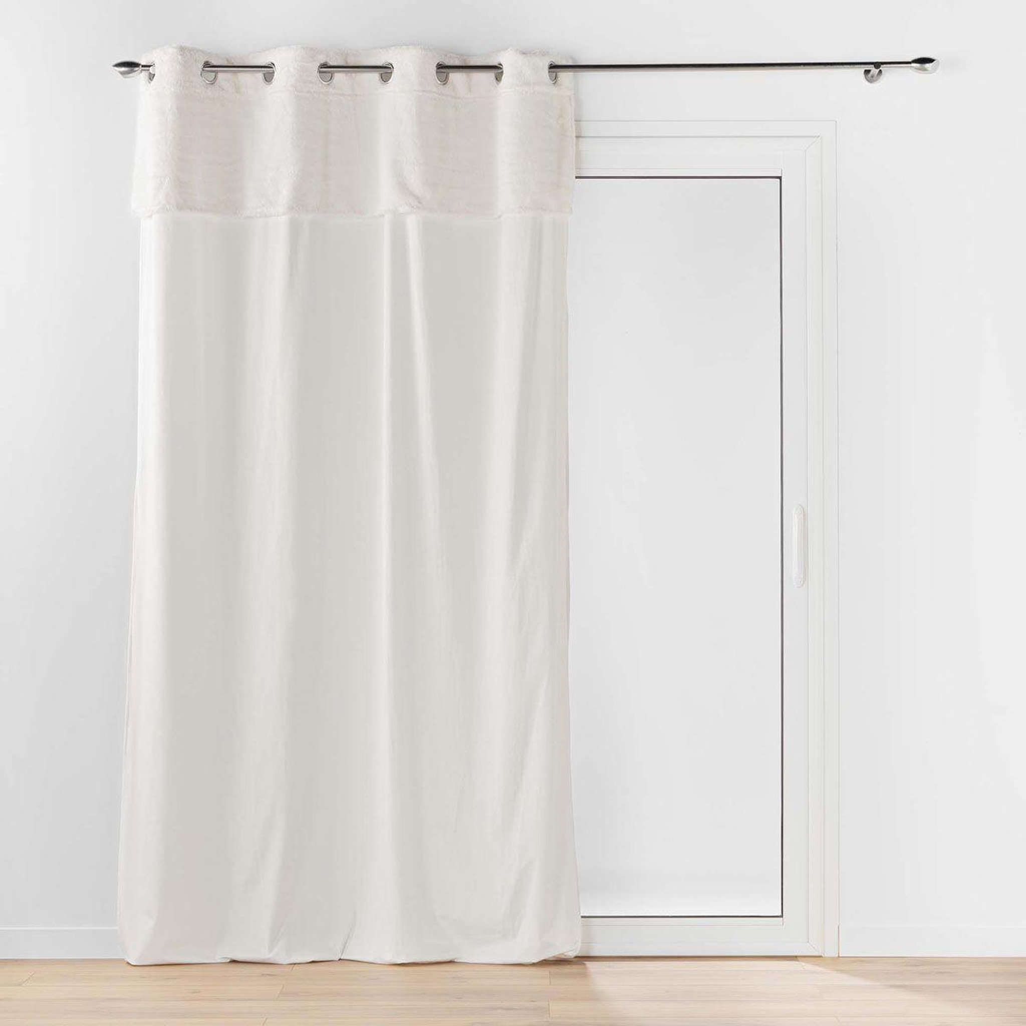 Douceur d'Intérieur Rideau à œillets velours  caresse  140x240cm naturel