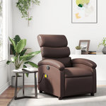 VIDAXL Fauteuil de massage inclinable Marron Similicuir