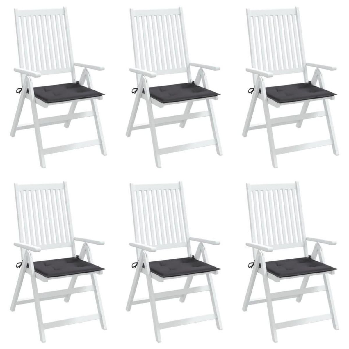 VIDAXL Coussins de chaise de jardin lot de 6 anthracite 40x40x3 cm