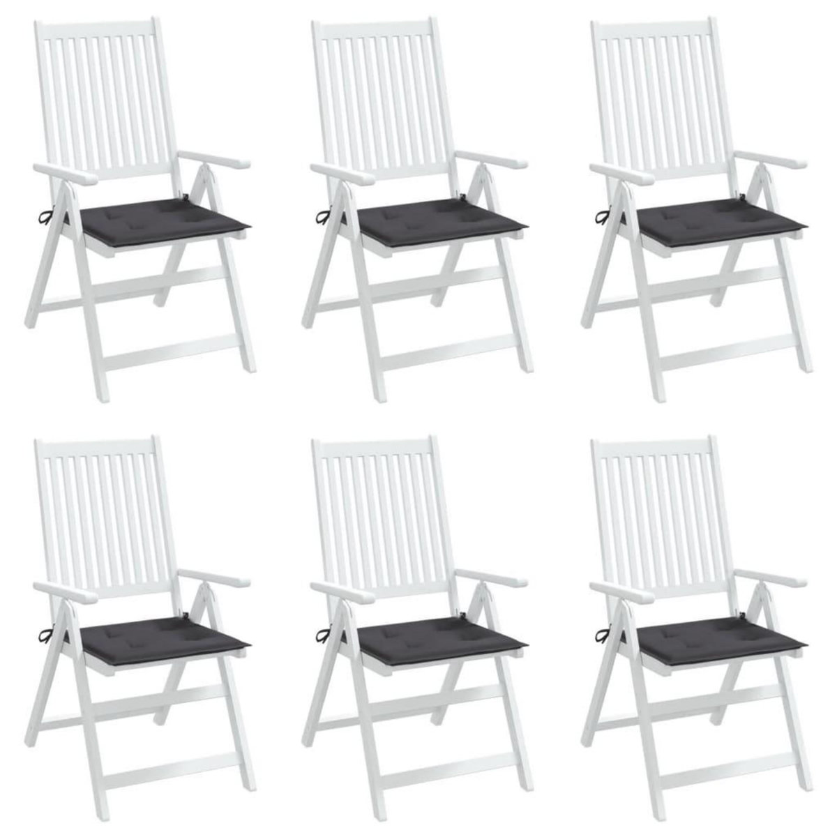 VIDAXL Coussins de chaise de jardin lot de 6 anthracite 40x40x3 cm