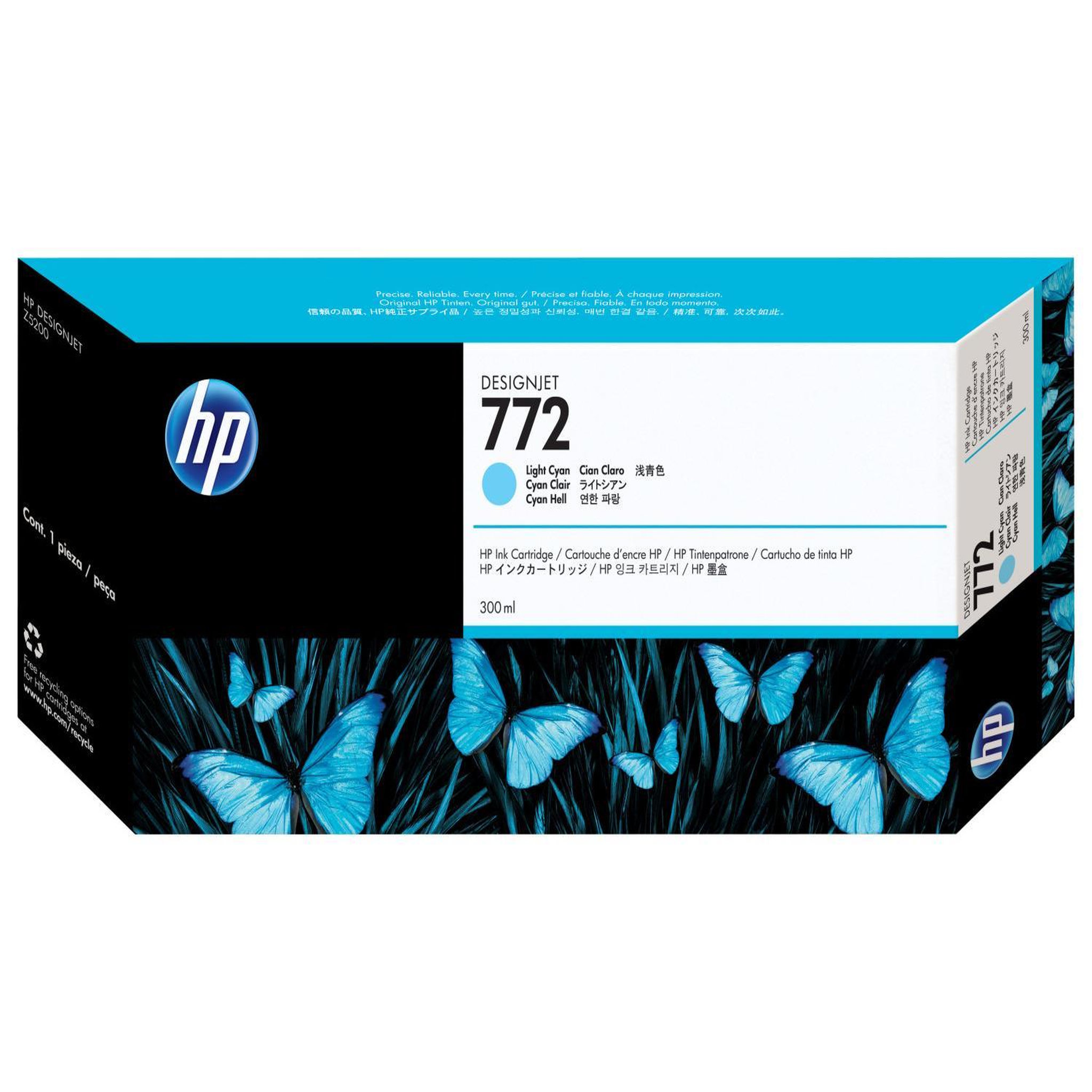 Voir la diapositive 2 : HP Cartouche d'encre HP 772 cyan clair pour imprimante DesignJet