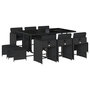Voir la diapositive 2 : VIDAXL Ensemble a manger de jardin 11 pcs coussins noir resine tressee