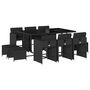 Voir la diapositive 2 : VIDAXL Ensemble a manger de jardin 11 pcs coussins noir resine tressee